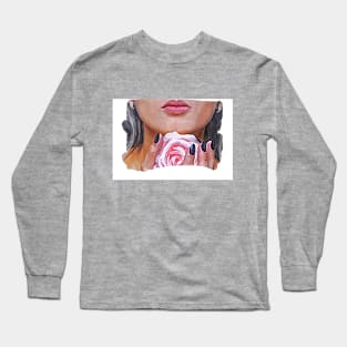 Rose and Black Fingernails Long Sleeve T-Shirt